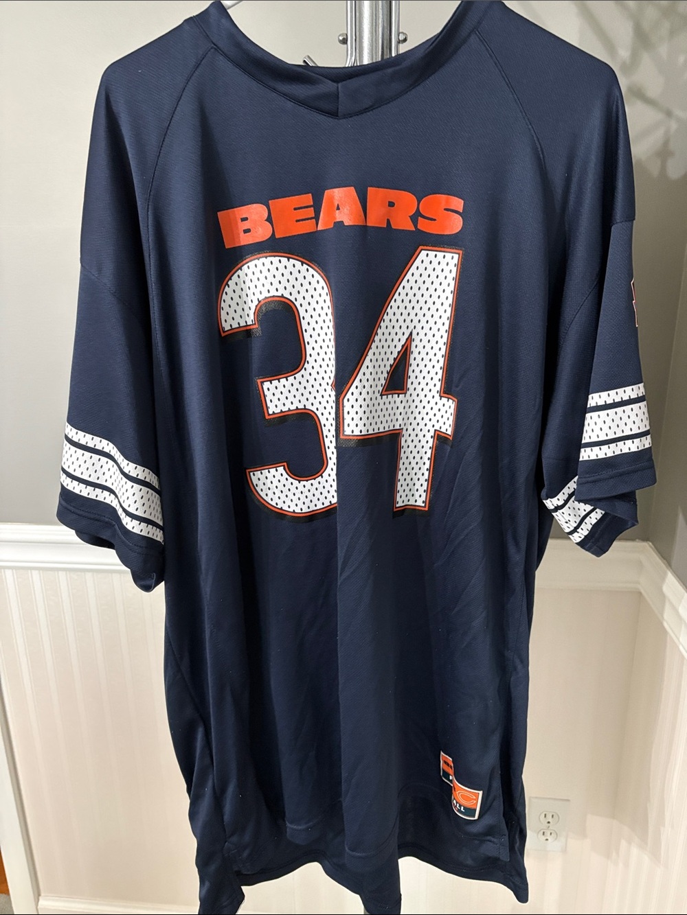 Fanatics Navy Bears #34 Football Jersey with White and Orange Details